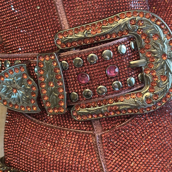 Dolls Kill Sheriff Shine Cowboy Boots - Barbie Pink Bling - Picture 9 of 11